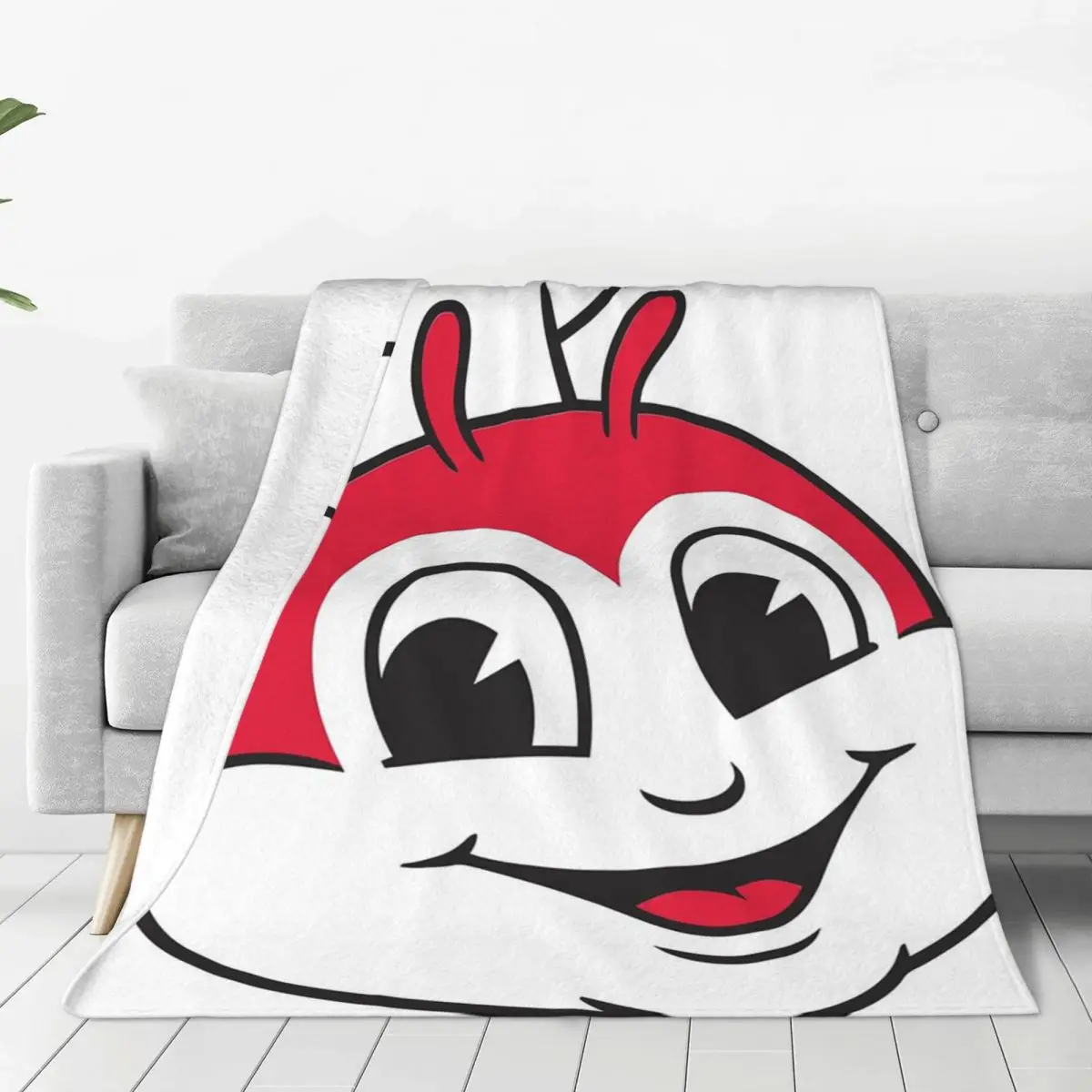 Jollibee Burger Restaurant Mascot Blankets Soft Warm Flannel Throw Blanket Cover for Bed Living room Picnic Travel Home Sofa