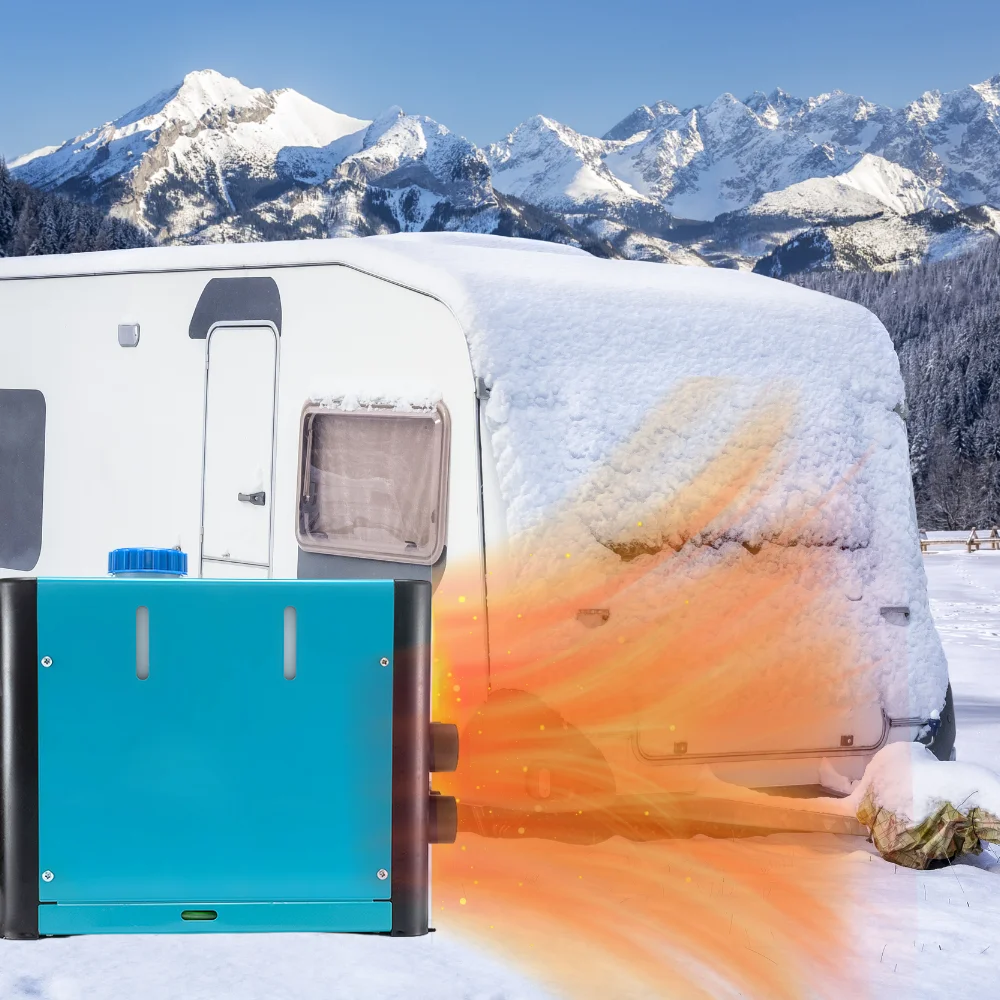 مجموعة سخان ديزل الكل في واحد كاملة 8 كيلو وات 12 فولت، سخان هواء لوقوف السيارات من الدرجة التجارية لمركبات التخييم RV والمركبات البرية