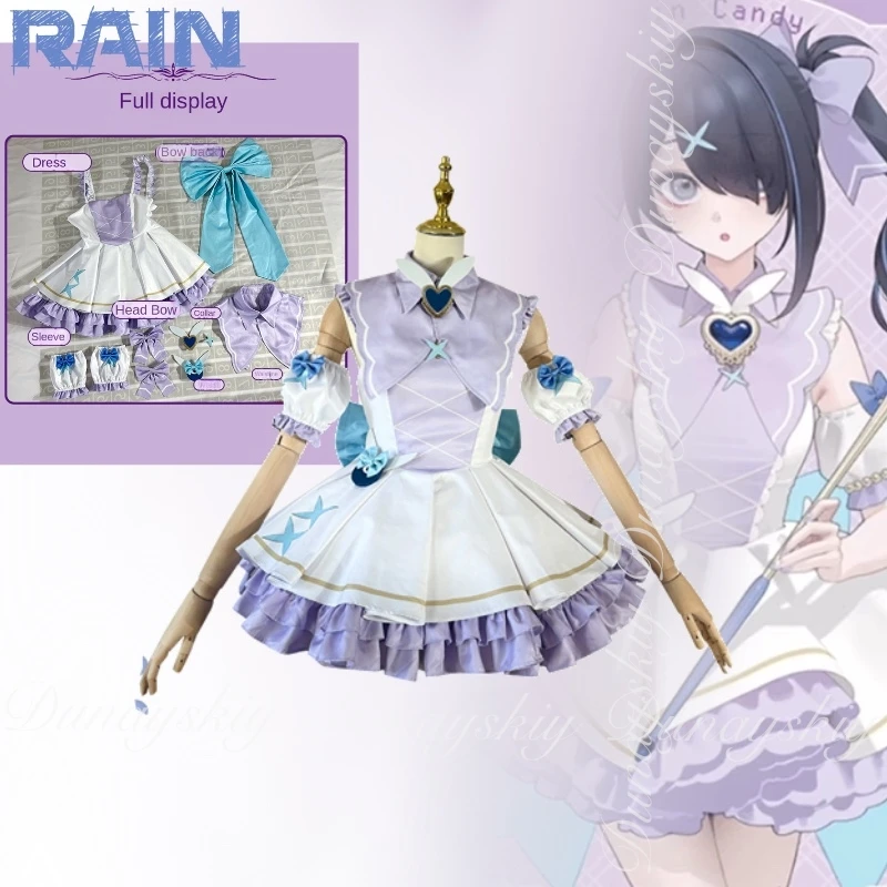 

NEEDY GIRL OVERDOSE Game Rain Ame Superchat Demon Angel Chan с платьем на день рождения 2025 года с черным париком WICCON Костюм полный комплект