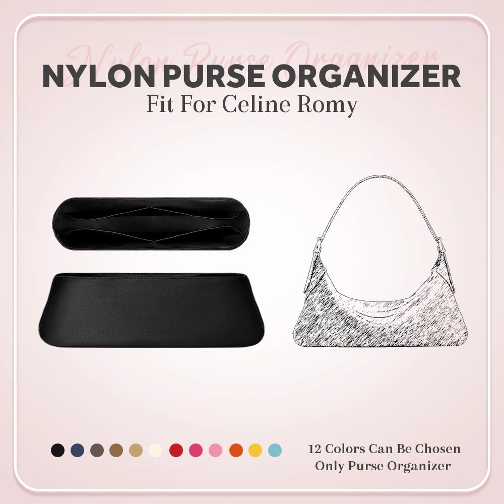 

Nylon Purse Organizer Insert, Inner Purse Storage Bag Fit for Celine Romy Underarm Bag Inside Liners Purse Organizer Bag In Bag