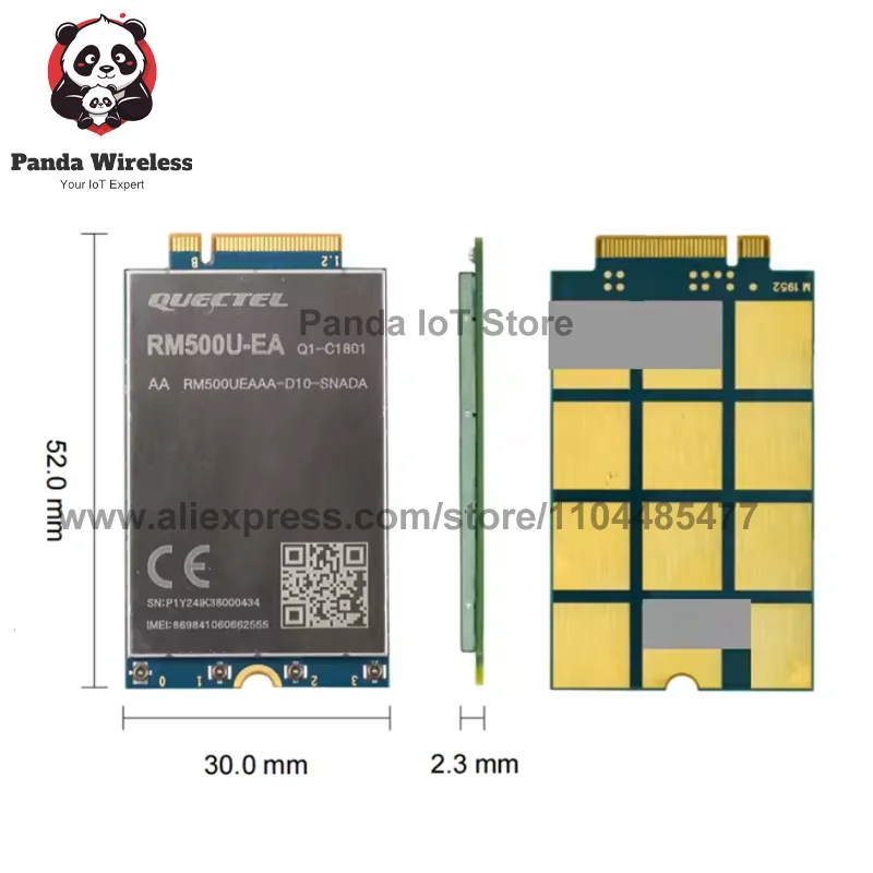 Free shipping Quectel RM500 Series+H5000M Sub-6 GHz IoT/eMBB module RM500U-EA RM500U-CNV supports NSA and SA mode 5G/4G/3G M.2