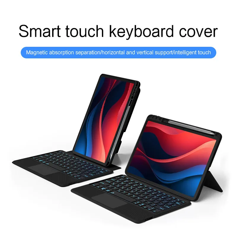 Imagem -02 - Trackpad Teclado para Lenovo Tab Backlit Case Capa Folio Build in Pencil Holder M11 11 11 2024 2024