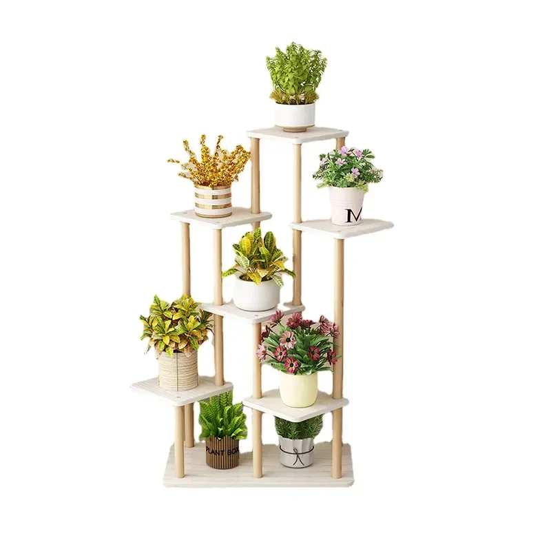 Multi Layer Plant Shelf Corner Luxurious Straight Removable Bamboo Plant Stand Ladder Support Para Plantas Flowerpot Decoration