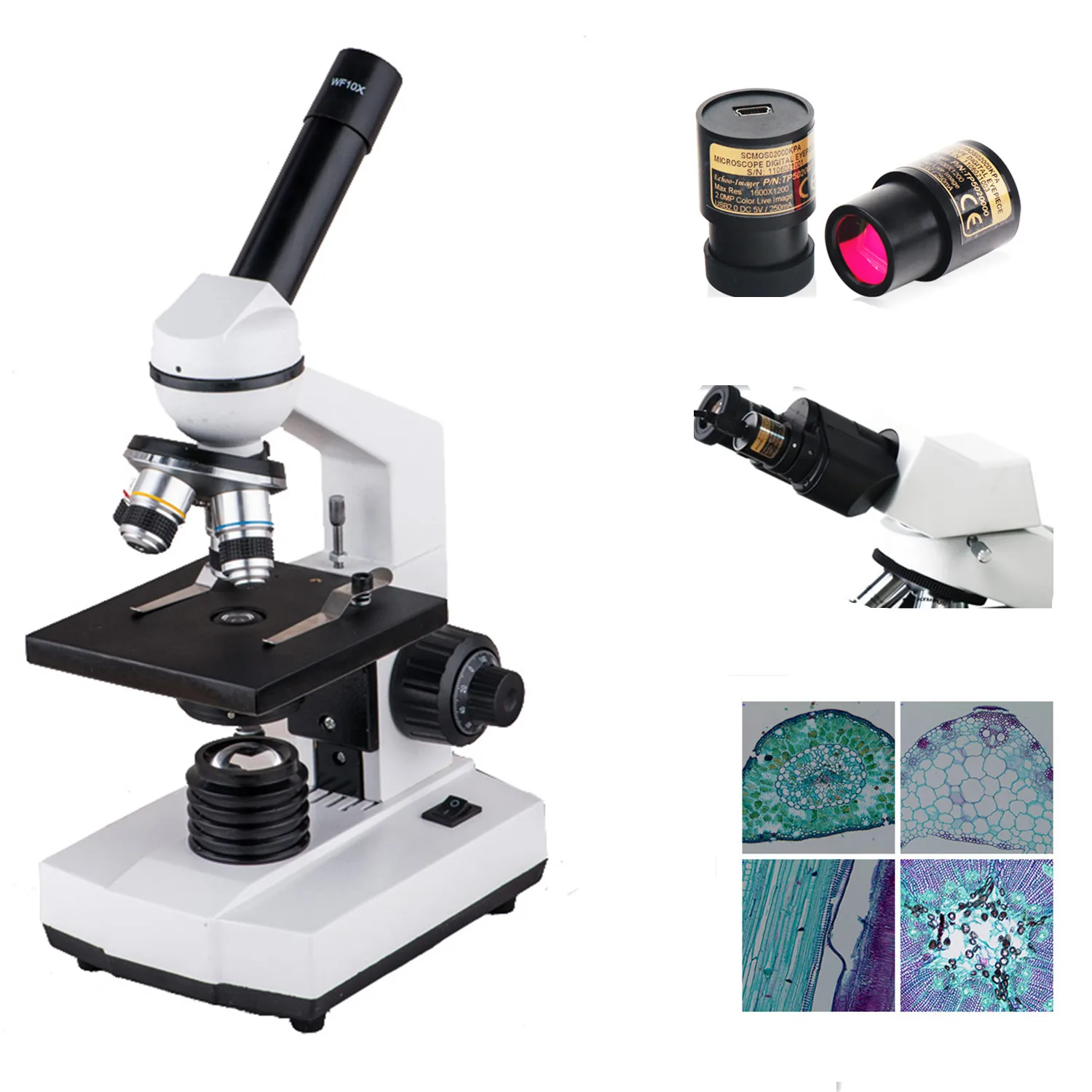 XP301 Monocular Biological Microscopes with SCMOS 5M Eyepiece Camera