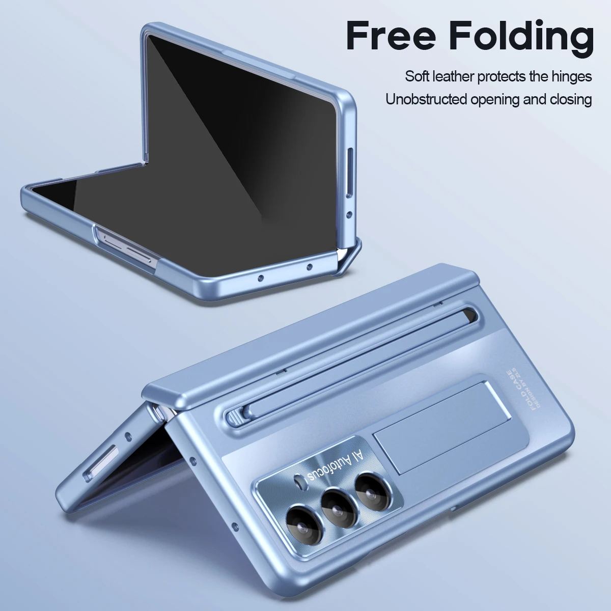 

With S Pen Stand Case for Samsung Z Fold 4 5 6 7 W25 Hinge Case Screen Protective Film Pen Slot case for Galaxy Z Fold 6 Slim ﻿