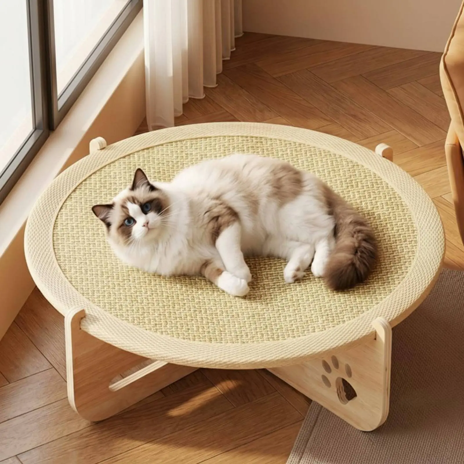 Feline Scratcher Bed Two-in-Single Use Feline Hammock Bed Small Dog Sleeping Mat Breathable Cooling for Cats, Summer