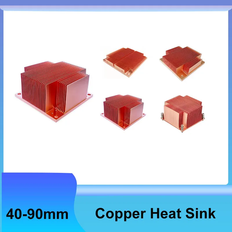 1Pcs 40-90mm Series DIY Copper Heat Sink Chip Semiconductor Refrigeration Chip TEC Laser LED  Memory Hard Disk Heat Sink Block