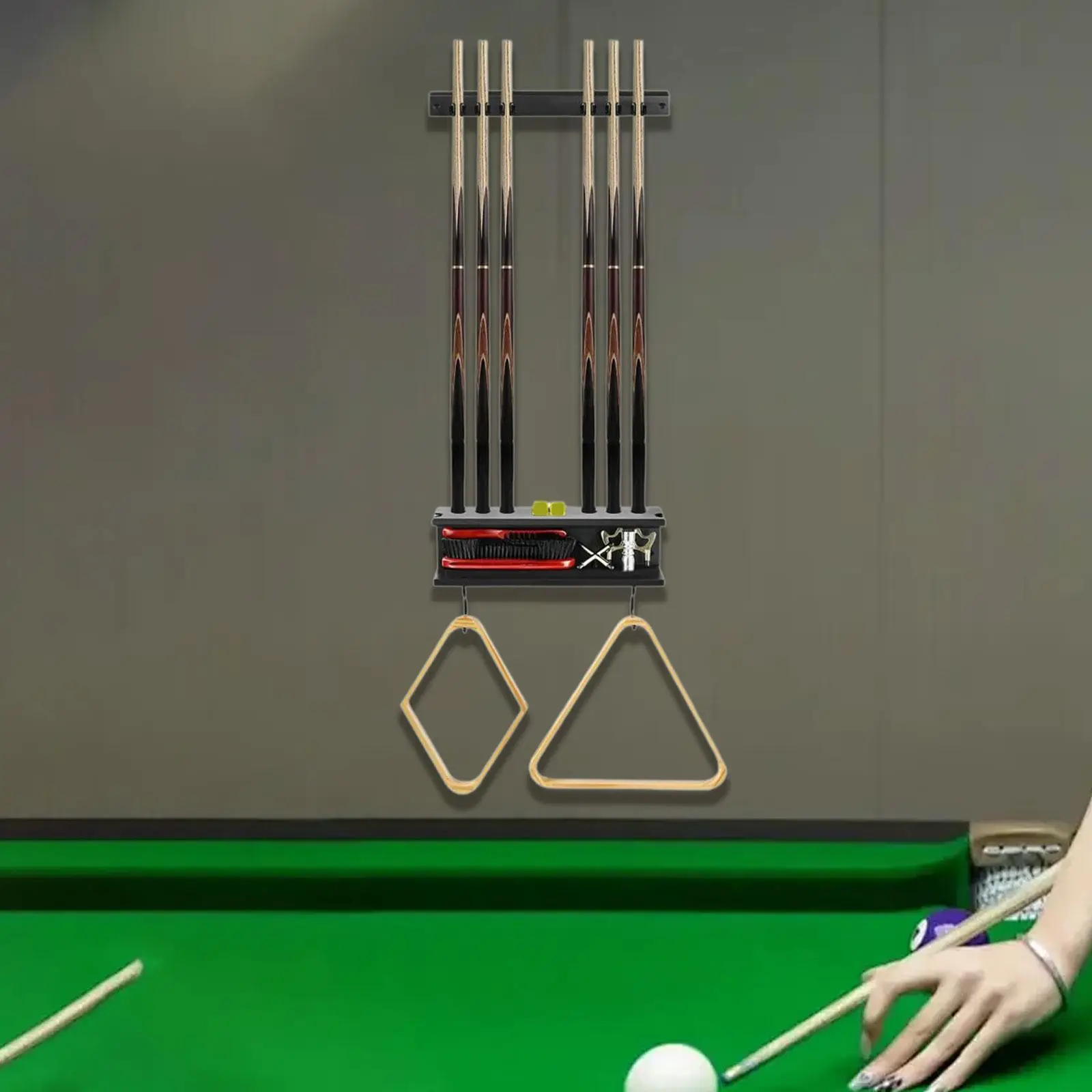 

Billiard Pool Cue Rack for Sports Billiards Family Recreation Room