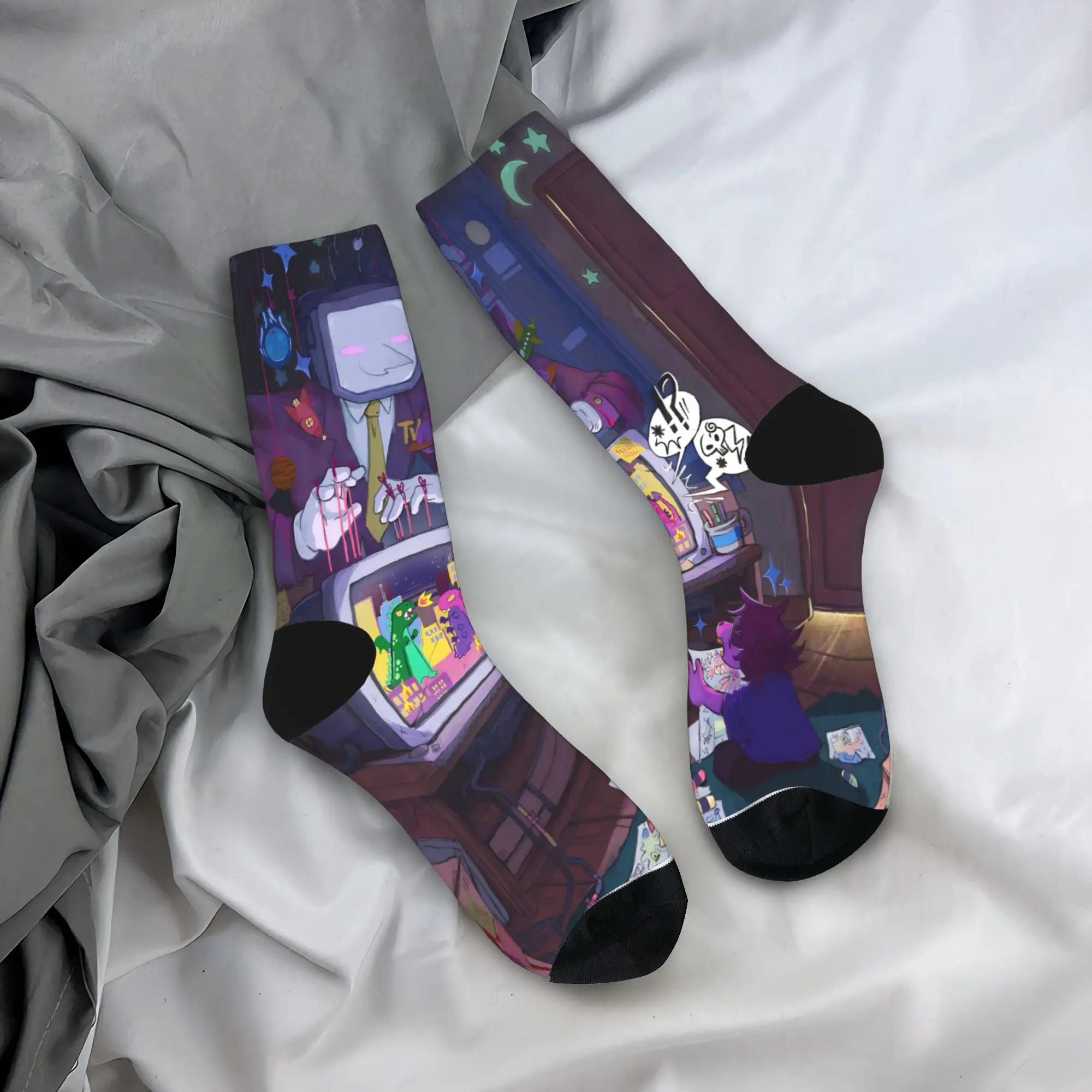 

Модные мужские носки Harajuku TV Tenna Deltarune, носки для видеоигр, женские чулки высокого качества, весна-лето, осень-зима