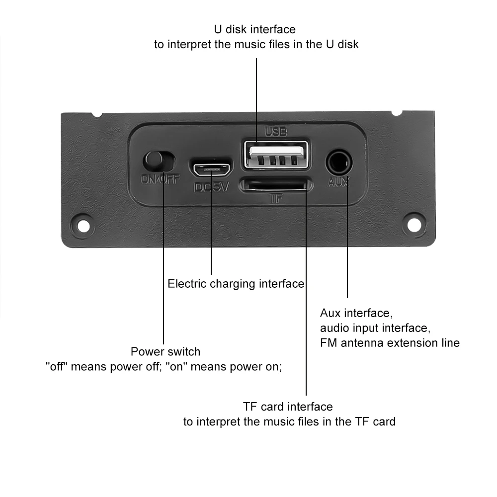 Handsfree 5W Amplifier MP3 Decoder Board 10W Bluetooth 5.0 DC 5V Car Kit MP3 Player FM Radio Module TF USB AUX Call for Speaker