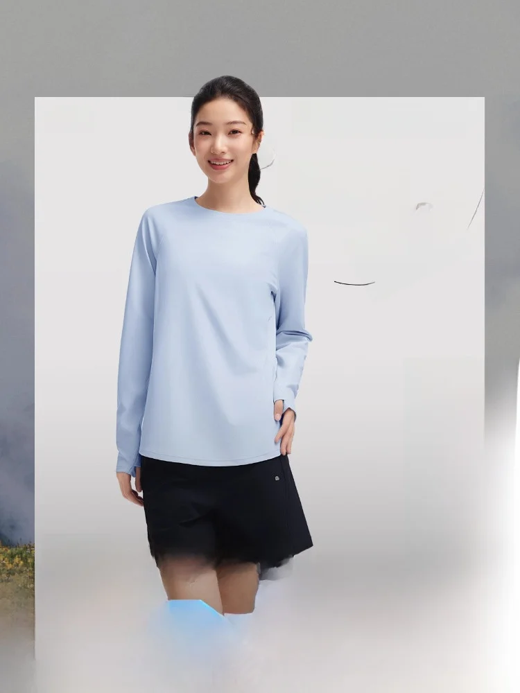 

Быстросохнущая женская футболка с длинным рукавом свободного кроя для активного отдыха, мягкий базовый слой, белый цвет, подходит для осеннего сезона