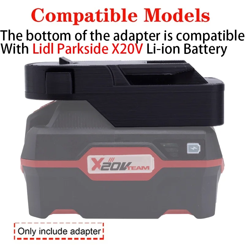 Adapter/Converter for AEG RIDGID 18V Li-ion tools Convert to Lidl Parkside X20V Li-ion battery adapter