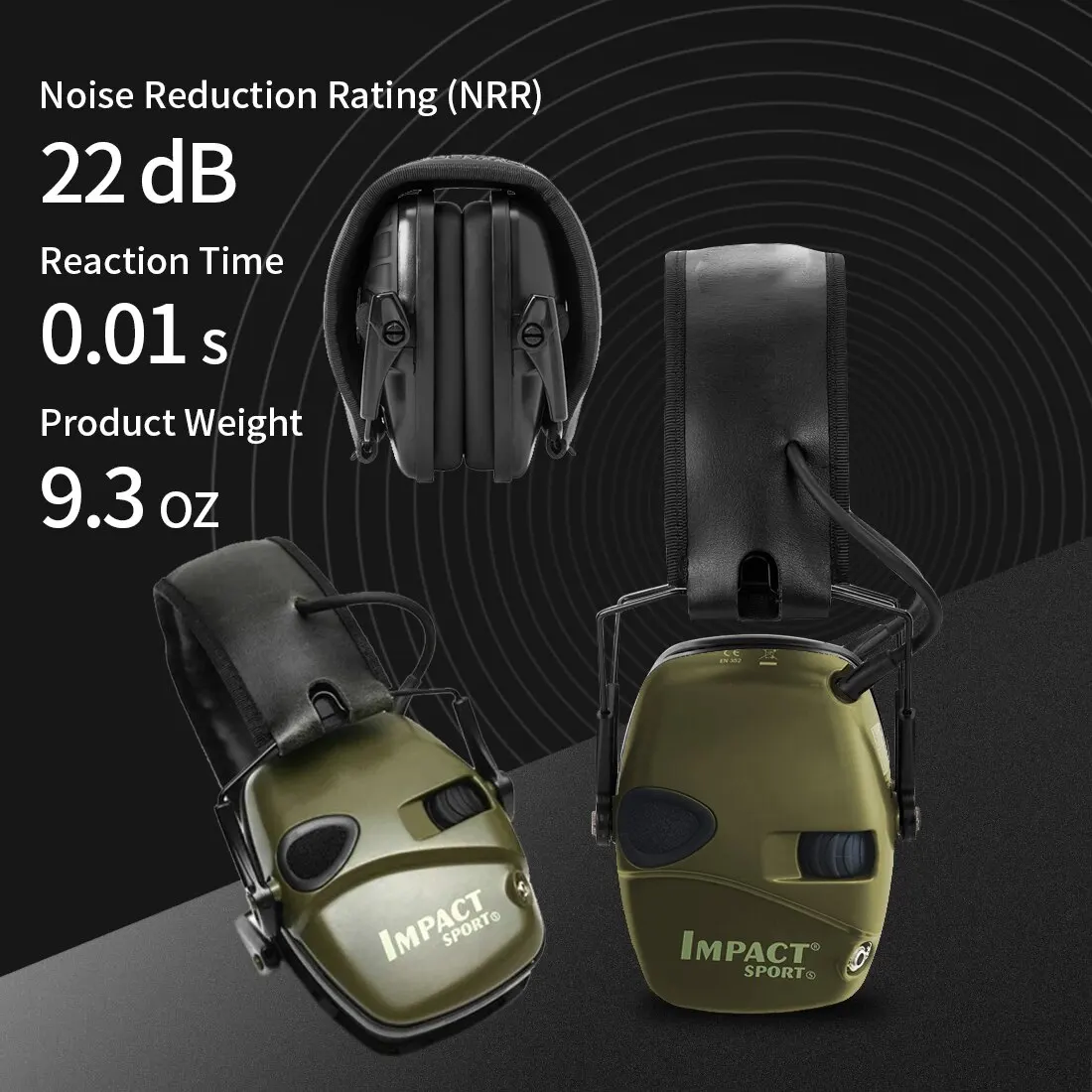 Howard Leight R-01526 Impact Sport Electronic Earmuff Shooting Protective Headset Foldable Tactical Hunting Honeywell Quality