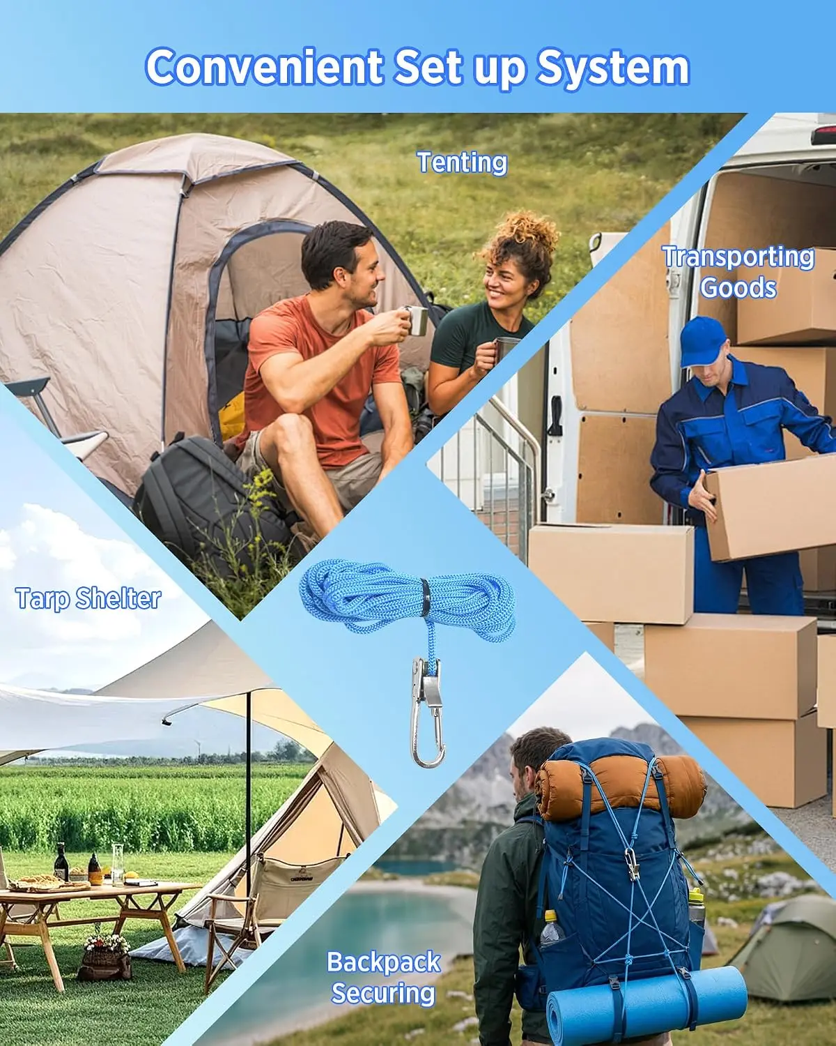 Seilspannwerkzeug & Spanner, Hochleistungs-Zurrgurt für Camping, Planen, Hängematten, Bootfahren & Outdoor-Ausrüstung. – Detail 7