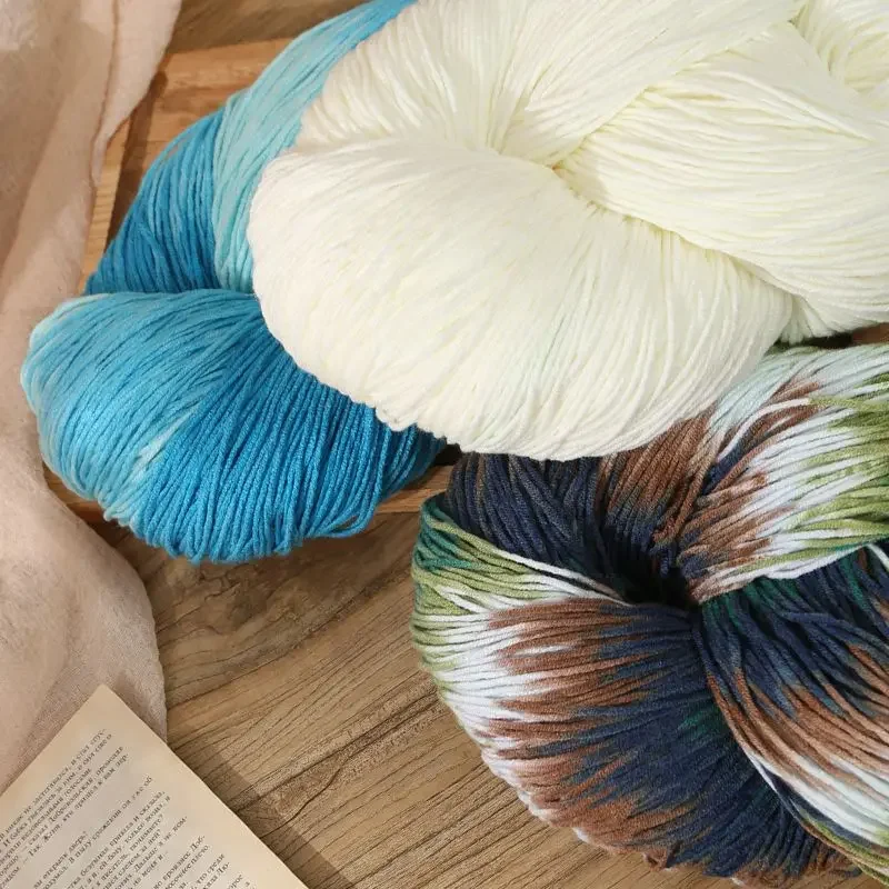 250g Colours Section Dyed Yarn Wool Acrylic Thick Yarn Wool Hand-knitted Sweater Doll Slippers Knitted Hand-made Hat Scarf