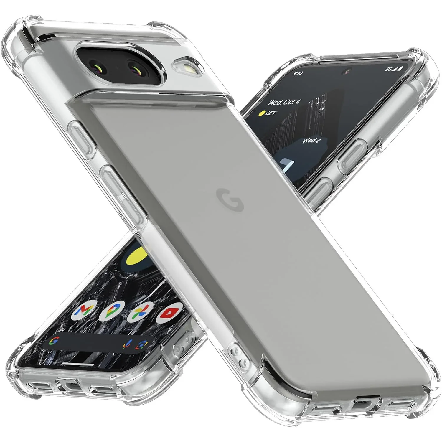 Clear Case For Google Pixel 8 Thick Shockproof Soft Silicone Transparent Phone Cover for Pixel 8 Pro 7 Pro 6 Pro 8 7A 6A