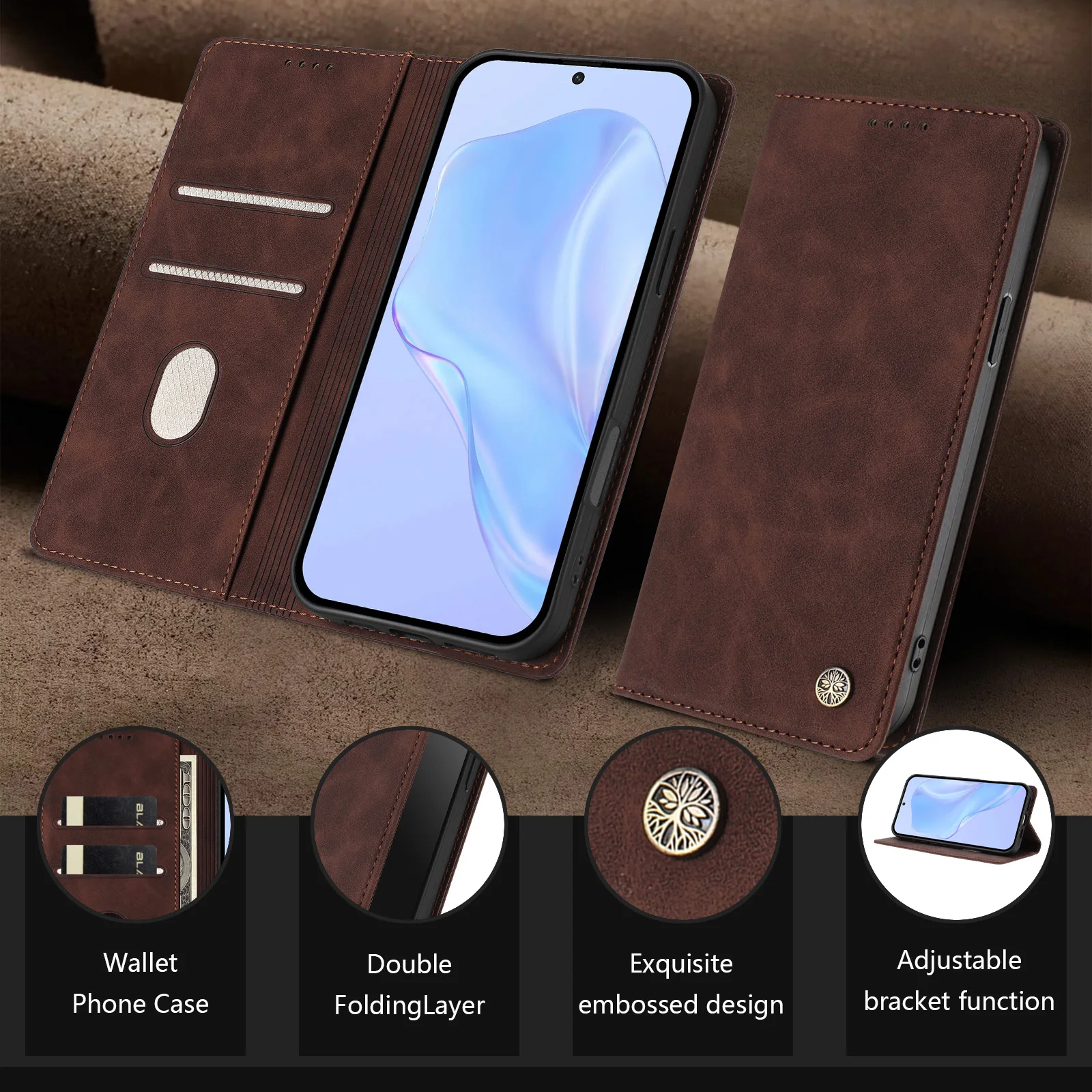 Magnetic Retro Leather Wallet Phone Case For Samsung Galaxy A56 A36 A26 A16 A06 A55 A35 A25 A15 A05 Flip Cover 3 Cardslot Funda
