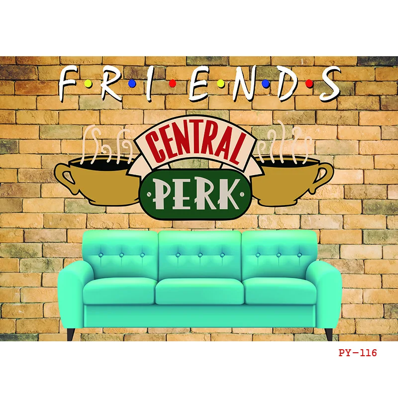 ZHISUXI-Friends خلفيات تصوير فوتوغرافي ، صور لحفلة عيد الميلاد ، مستلزمات خلفية الاستوديو ، جدار من الطوب ، حانة ، 80s ، 90s ،