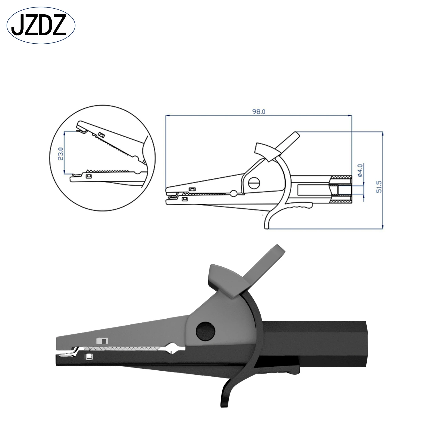 JZDZ Multimeter Test Leads Kit Digital Electrical Test Probes Set with Alligator Clips Puncture Wire-Piercing Test Clip JT0090