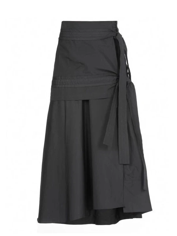 

Новая модная универсальная женская юбка миди А-силуэта с высокой талией, асимметричная, с поясом, в корейском стиле, для полных женщин, летняя коллекция