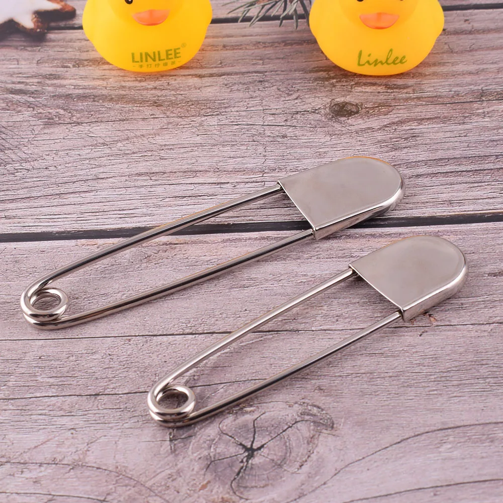 Huge Safety pins Large Safety Pin Big Over Sized Laundry Pins Silver Blanket Pin 128mm/108 for creative crafting 2pcs