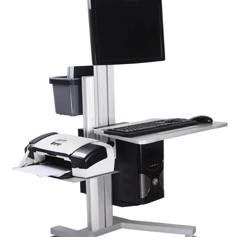 Rotating computer monitor keyboard desk stand