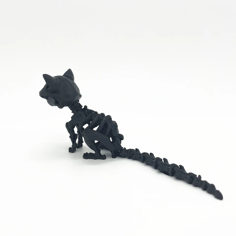 Halloween Decoration 3D Printed Pieces Creative decorations Mini Skeleton Statues Poseable Skeleton cat For Haunted House Party