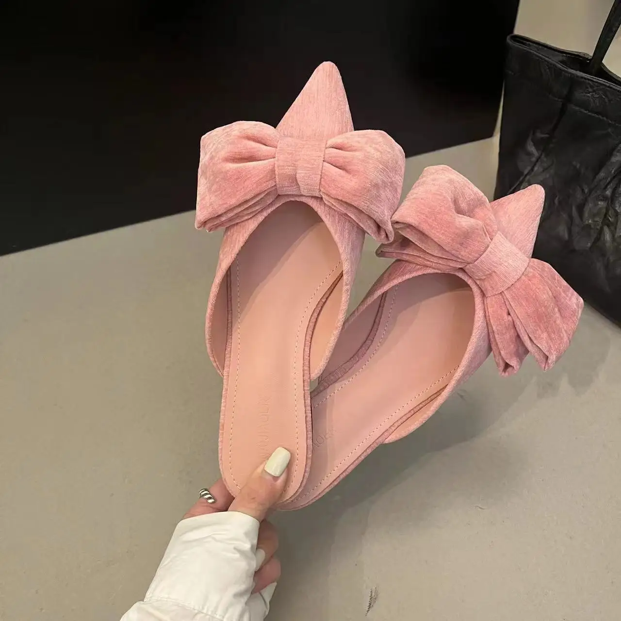 slippers women's Spring New Brand Women Slipper Fashion Bow-knot Slip On Mules Shoes Flat Heel Outdoor Dress Slides Sandal Shoes