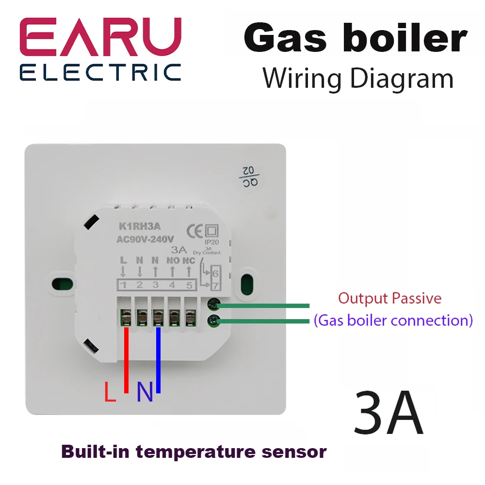 AC90V-240V 3A 16A Water Electric Floor Heating TRV House Room Thermostat Temperature Controller Digital LCD Display Wall Mounted