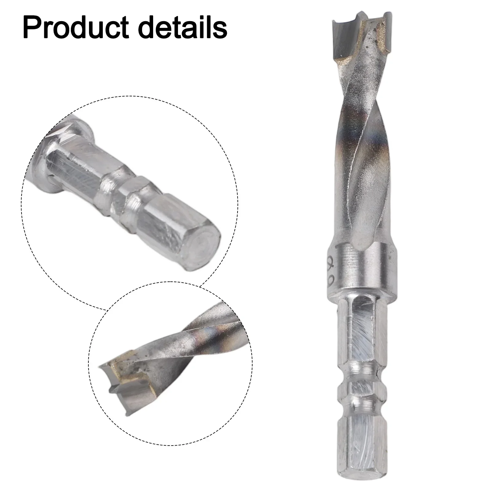 Hexagonal Handle Drill Bit For Woodworking And Construction Enhanced Efficiency With Three Pointed Two Edge Design