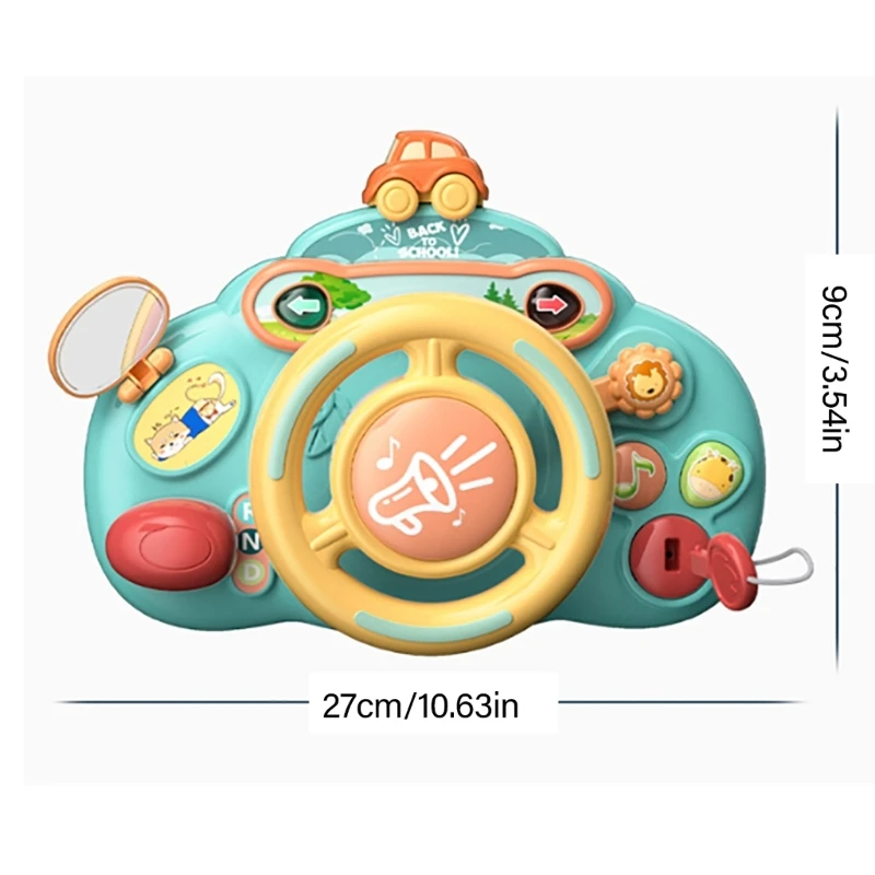 여아용 스티어링 휠 장난감, 남아용 아기 자동차 장난감, 조명 및 음악 시뮬레이션 운전 교육 장난감