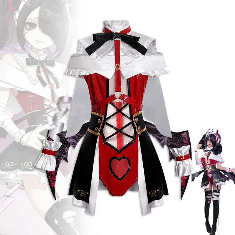 

NEEDY GIRL OVERDOSE Rain Ame Adult Women Cosplay Costume Dress Wings Headwear Socks Neck Ornament Uniform Suit Carnival Outfits