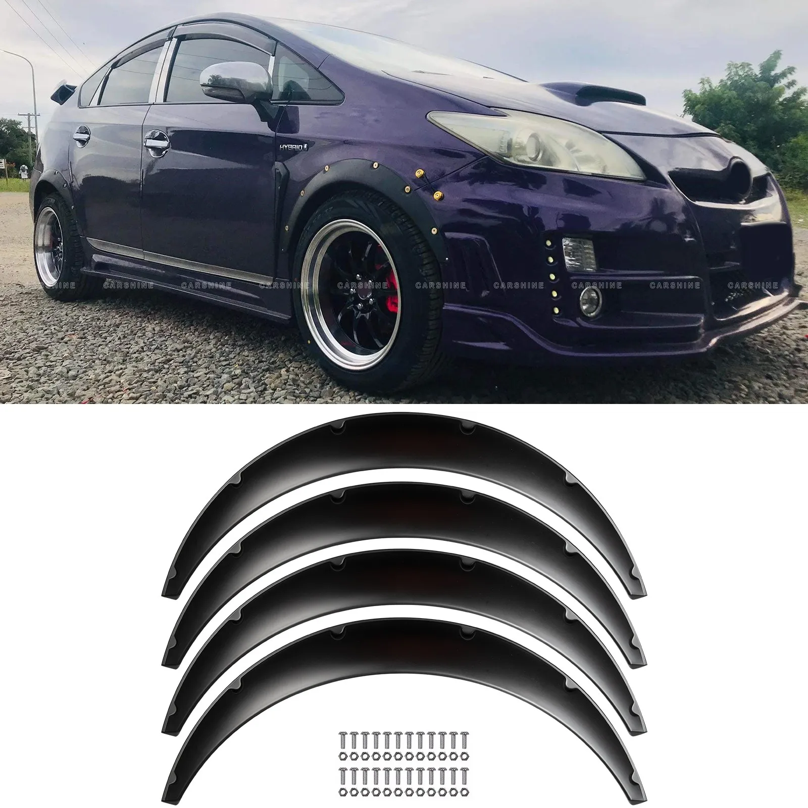 

For Toyota Prius Hatchback 4PCS 3.2" Fender Flares Extra Wide Wheel Arches Body