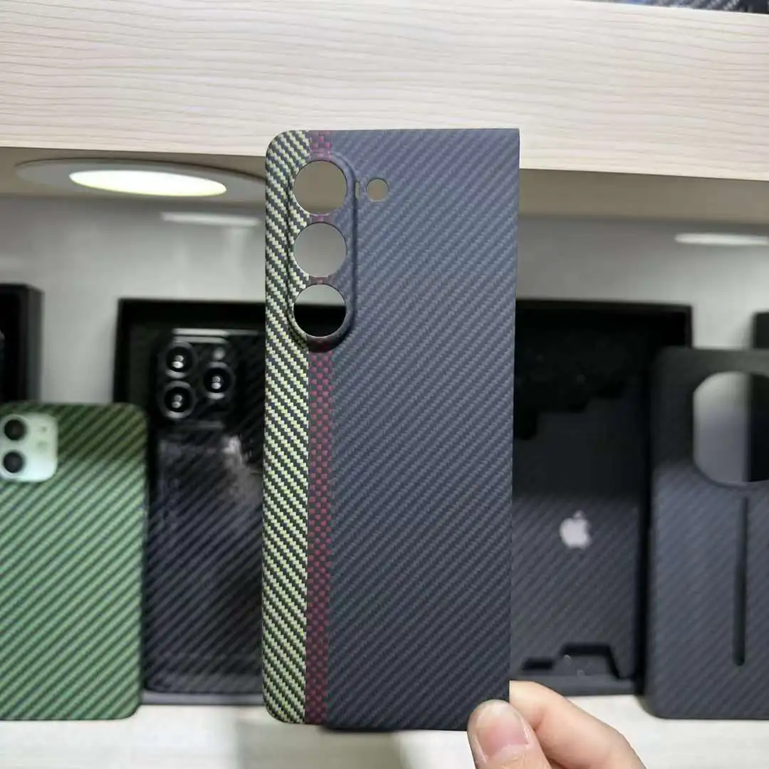 ACC- Funda de teléfono de carbono real para Samsung Galaxy Z Fold 4, 5, plegable, de grano aleatorio, ultrafina, anticaída, 5G