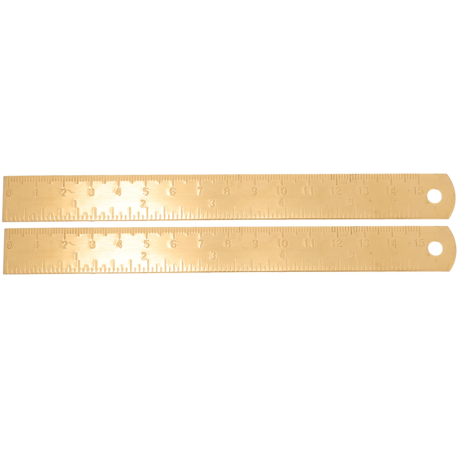 Réguas em massa para desenho de polegadas retas de cobre com pinça de sala de aula e centímetros