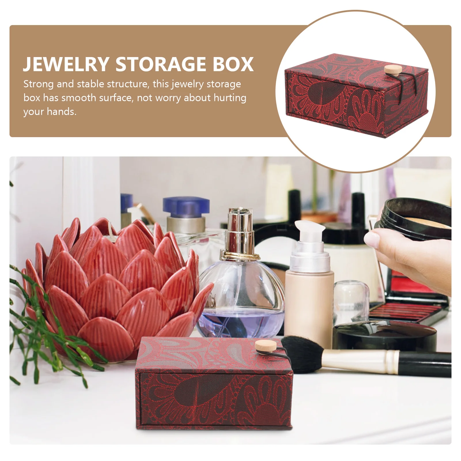 

Exquisite Jewelry Gift Box Lightweight Vintage Design Scratch Resistant Storage for Jewelry Watch Portable Decorative Trinket