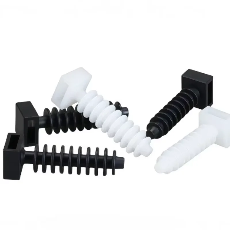 Peijian CH-6 CH-8 Series Black / White Nylon Gecko Type Cable Tie Holder Heavy Duty Plastic Zip Tie Fixation Base