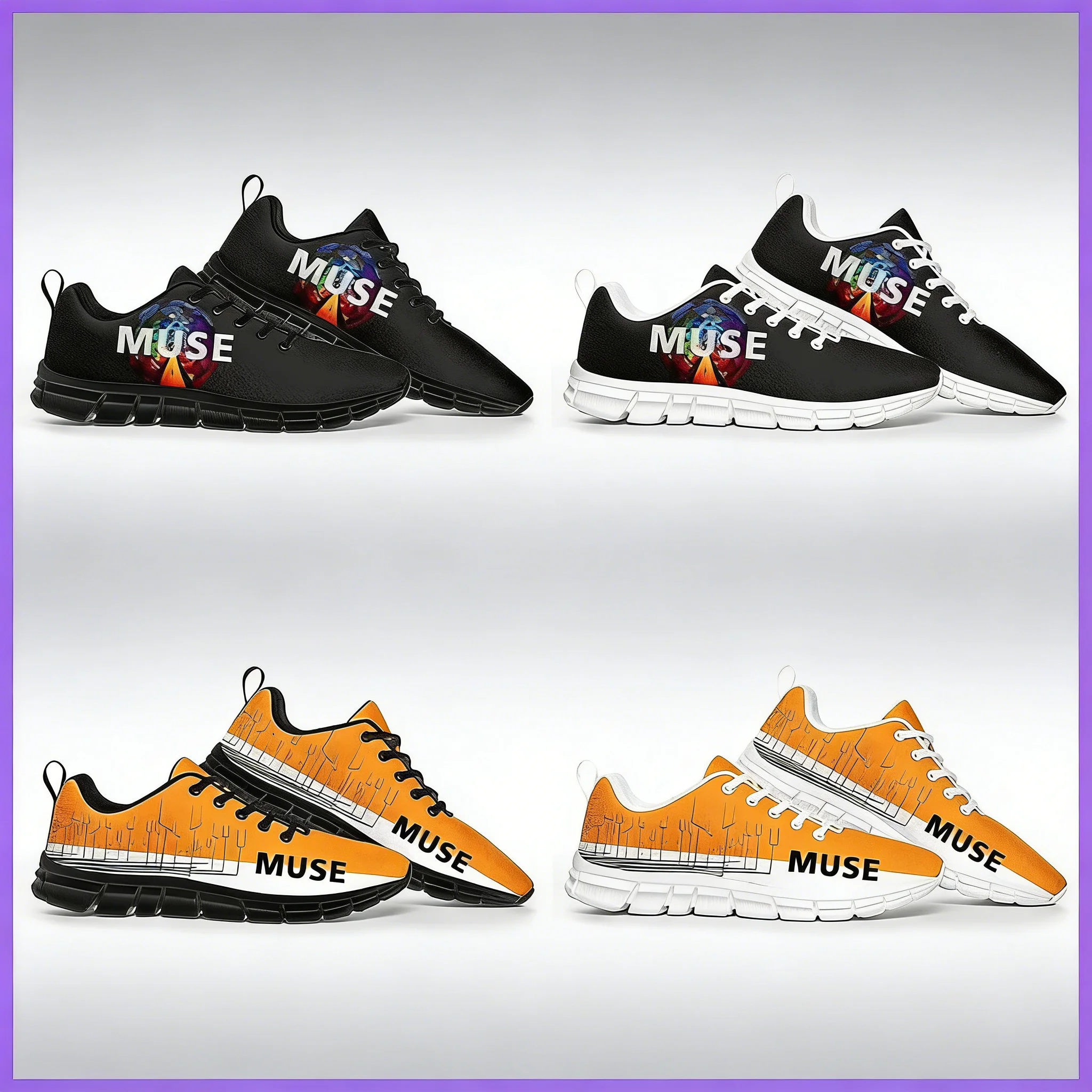 

Кроссовки Custom Muse Rock Band, дышащие повседневные туфли на шнуровке для мужчин и женщин