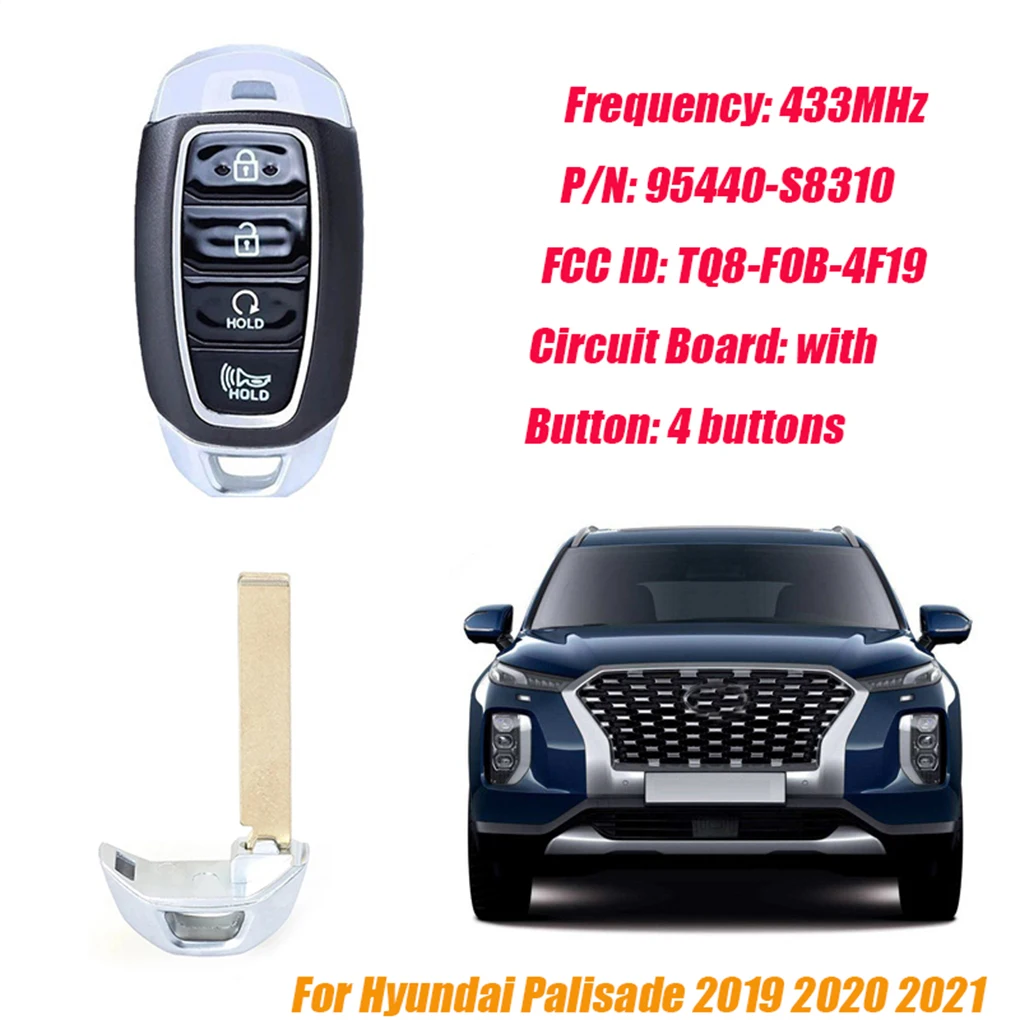 Para palisade 19-21 chave remota inteligente fob chave remota 95440-s8310 TQ8-FOB-4F19 433-mhz