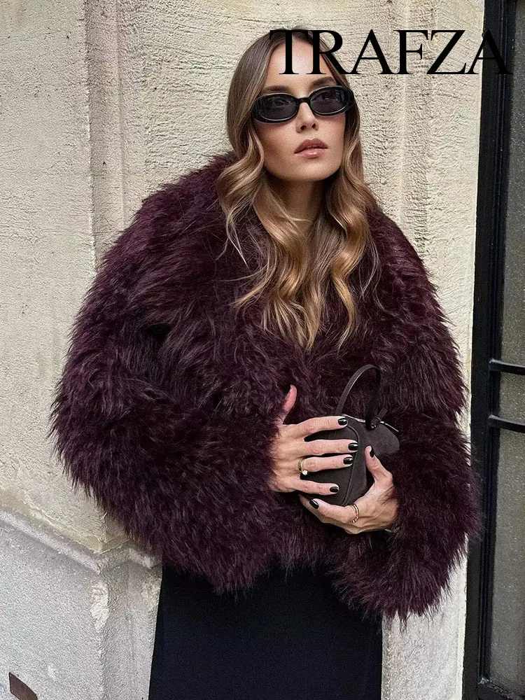 HH Women's Fashion Hot-Selling Autumn Winter Environmentally Friendly Fur Short Coat Female Temperament Casual Warm Jacket
