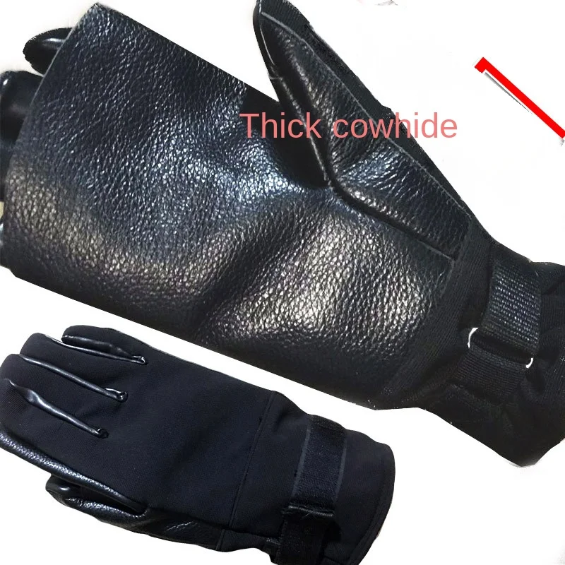 Downhill Gloves Rock Climbing Speed Downhill Cowhide Hand Rope Downhill Lock Leather Speed Downhill Heat Protection