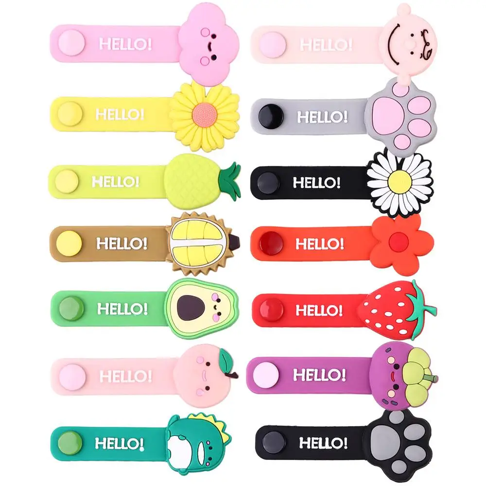 Silicone Cable Winder Cable Organizer Bookmark Data Line Protector Clip Multi-function Fruit Flower Winder Headphone Storage