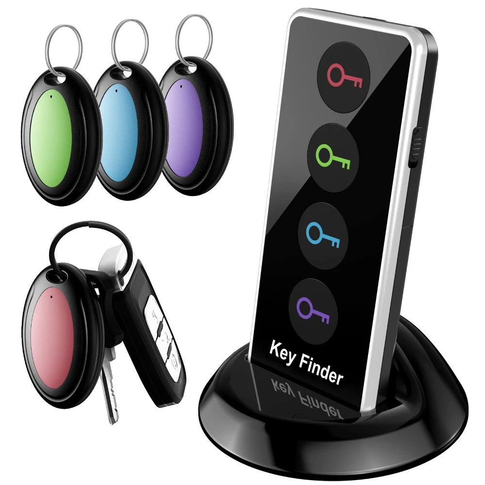 

4 in 1 Wireless Key Finder Loud Beep Item Locator 131ft Long Range LED Flashlight Anti-Lost Tracker for Home Daily Use