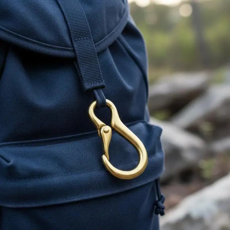 1 Stück Messing-Karabinerhaken Schlüsselanhänger Kürbisförmiger Schlüsselring Outdoor-Klettertasche Erdnuss-Schnalle für DIY Schlüsselanhänger Taschenzubehör – Detail 4