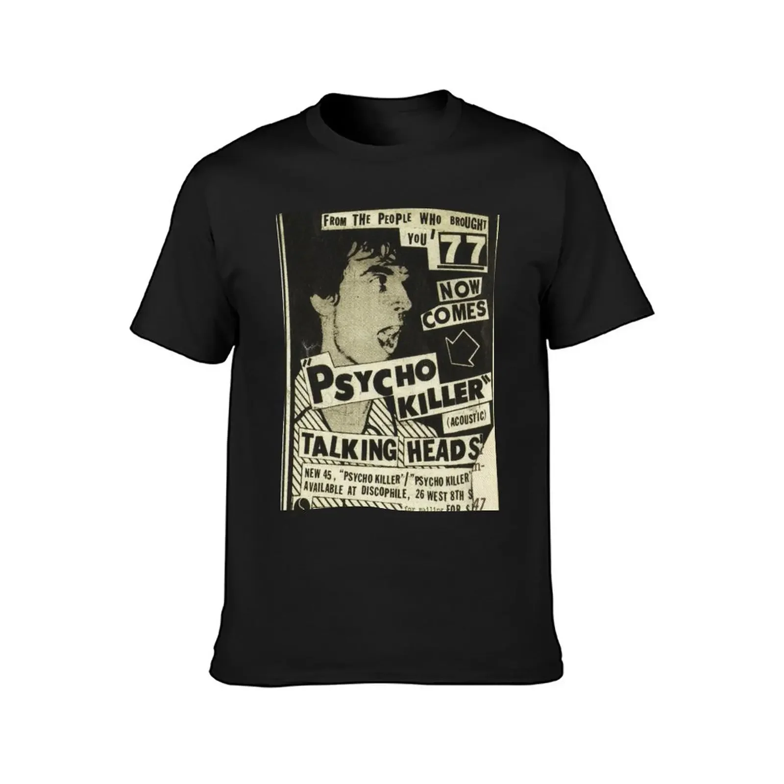 Psycho Killer - Talking Heads post-punk concert poster 1977 T-Shirt Blouse tops korean fashion mens graphic t-shirts hip hop