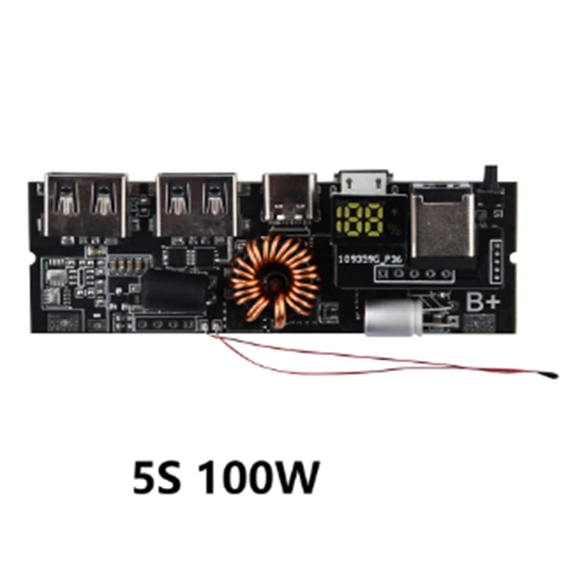 QC3.0 PD3.0 Banco de energía móvil Módulo de carga rápida Mini/Tipo-C USB 18650 Módulo de carga Protección de temperatura-AA80