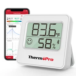 ThermoPro TP357 80M Smart Wireless Digital Thermometer Hygrometer Indoor Mini Room Thermometer Weather Station With Data