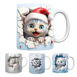 Espaço Criativo Design Multi-Purpose Canecas, Efeito 3D Caneca Do Gato, Copo De Água, Amantes Caneca De Café, Presentes Universais para o Natal