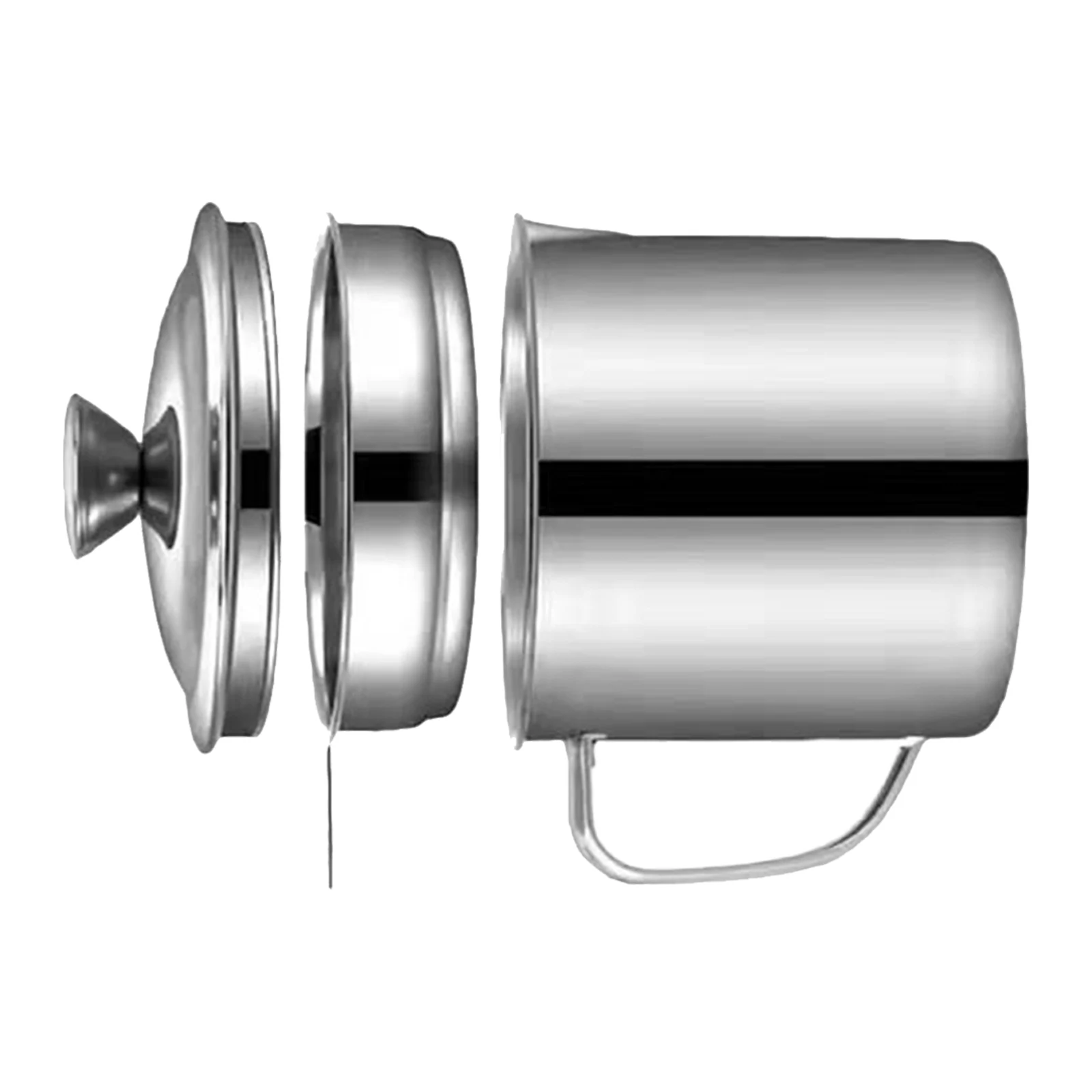 

Stainless Steel Oil Filter Pot Kitchen Grease Container Home Use Portable Handle Large Capacity Easy Pouring Balsamic Vinegar