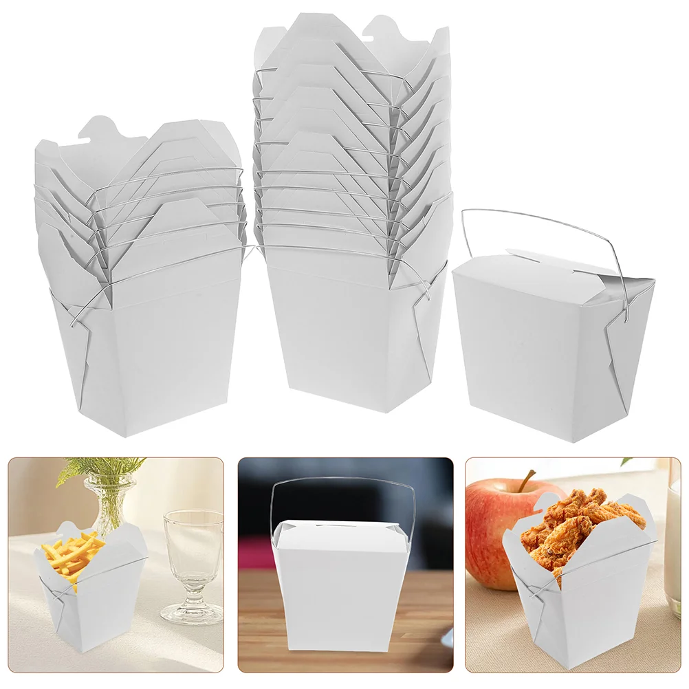 

50 Pcs Takeaway Food Box Chinese Boxes Kitchen Spoon Rice Container Containers Restaurant Cardboard Out Paper Sandwich Server